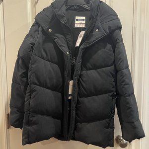 New Abercrombie & Fitch Black Oversized Puffer Jacket Size XL